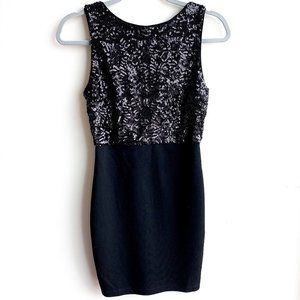 forever 21 black midi dress with sequin size S
